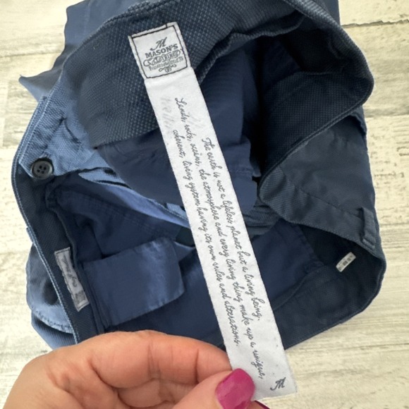 M Mason's London Bermuda Shorts 10" Mens 54 (US38) Blue Casual Flat Front - Picture 8 of 11